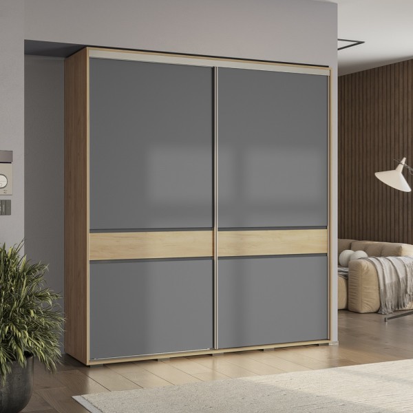 Шкаф-купе "Крафт-10" Крафт/Графит (BTS)